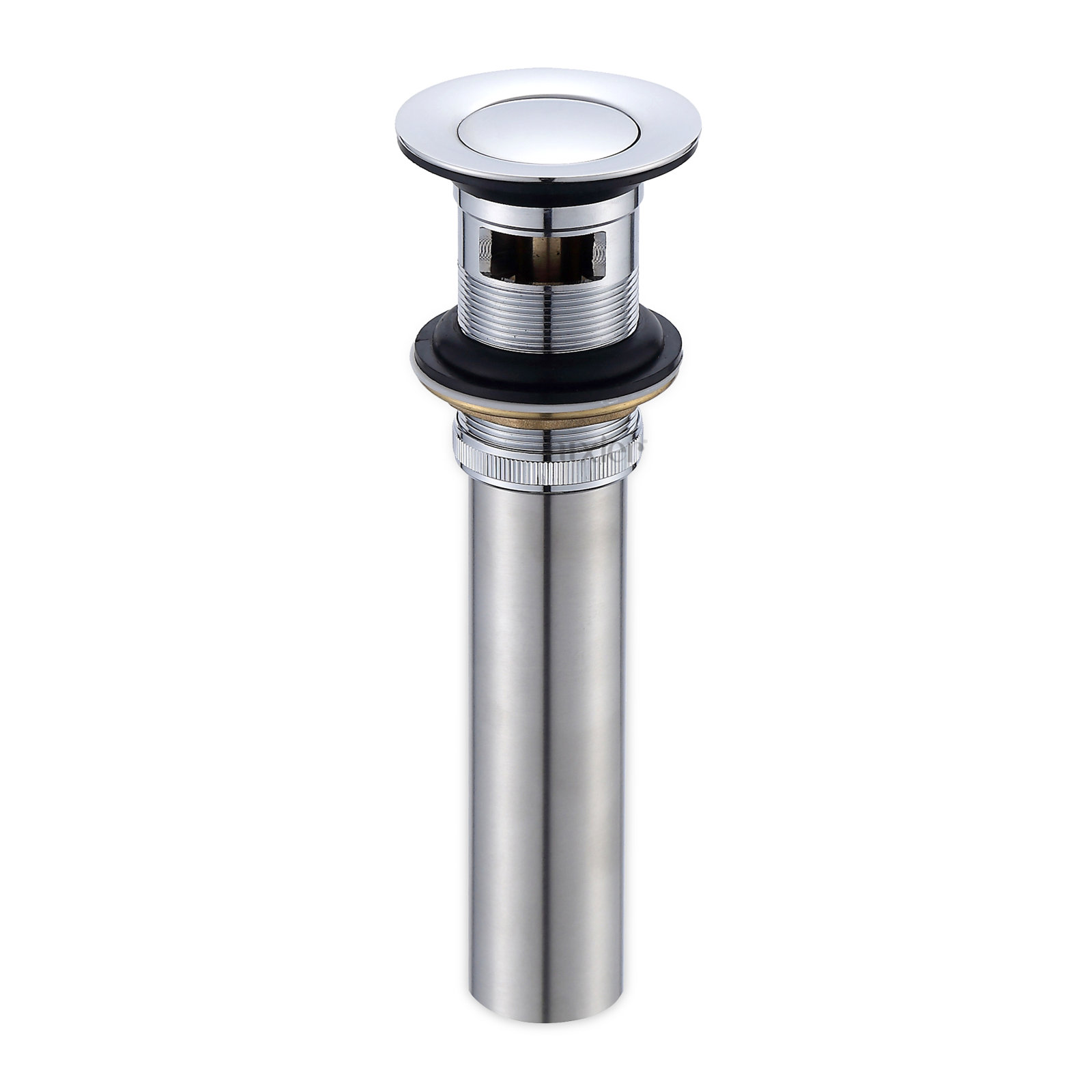 Pop-Up Bathroom Sink Drain with Overflow, Chrome