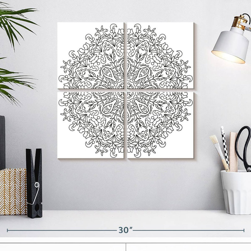 Mandala floral Kerner Boho, H 18 po x l 18 po
