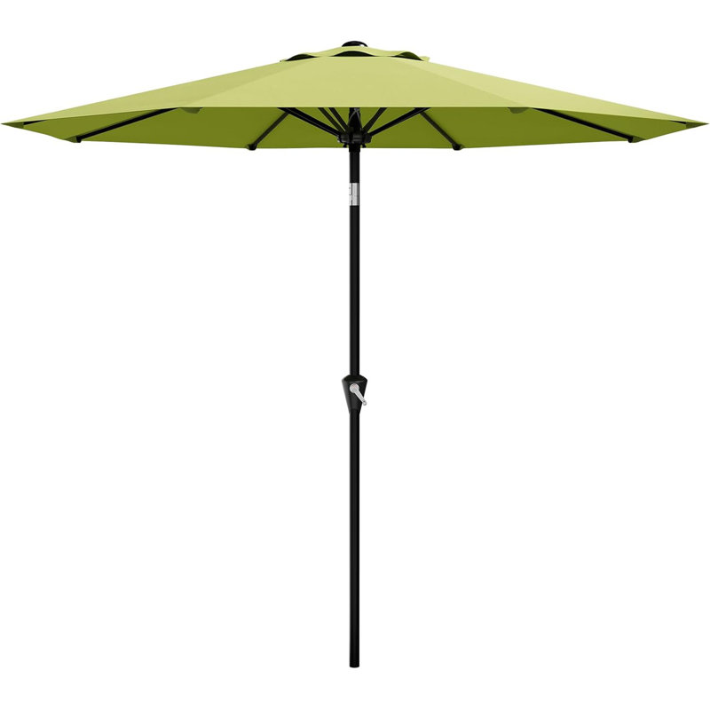 Parasol de patio 10 pi avec manivelle lisse, Vert, 118"W x 118"D