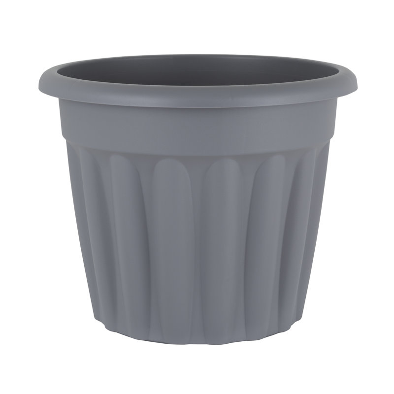 Wham Vista Round Planter Upcycle Grey, 40cm H x 50cm W x 50cm D