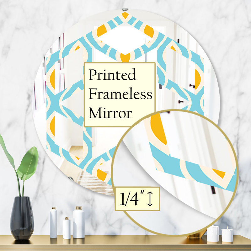 Miroir mural sans cadre à motif abstrait, 31,5 po x 31,5 po, Motif abstrait I