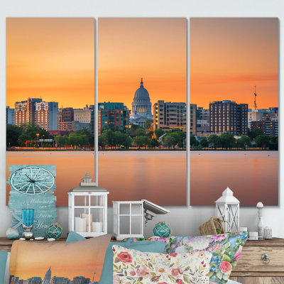 Madison Wisconsin, impression sur toile, 3 pièces