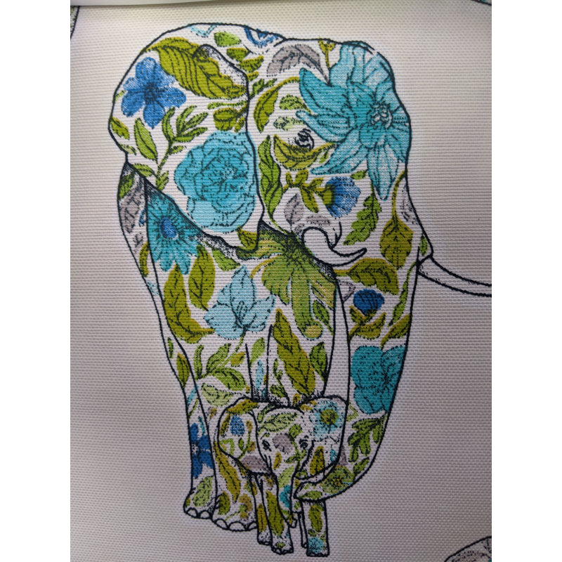 Pachyderme Fabric, Ivory/Blue/Green