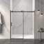 Porte de douche coulissante sans cadre l 56 à 60 po x H 72 po, verre trempé clair de 5/16 po (8 mm) de large épaisseur, couche facile à nettoyer à double face, fini mat avec tampon