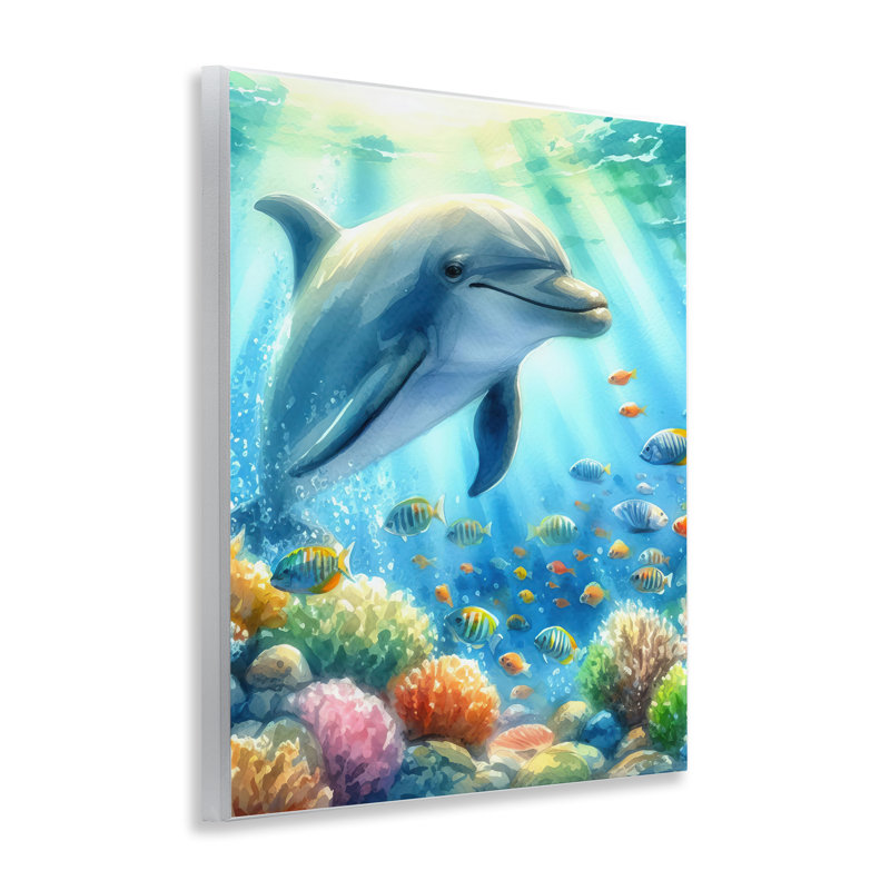  Art mural majestueux dauphin sous l'eau par LSR Design Studio