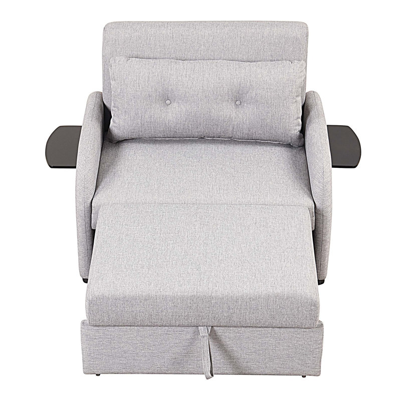 Canapé-lit escamotable 3 en 1 avec charge USB, Gris