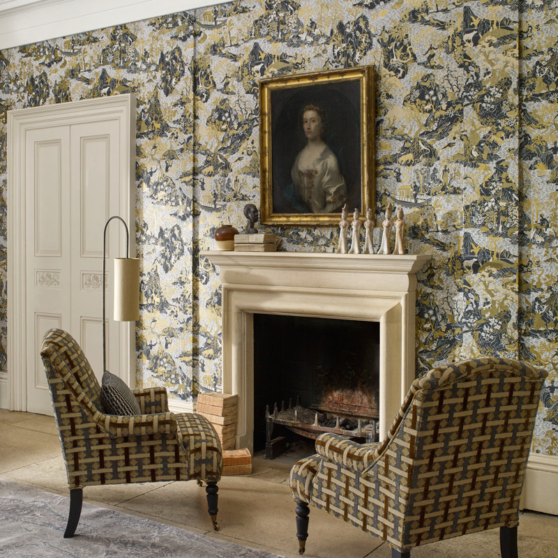 Avalonis Wallpaper, Vine Black/Gold