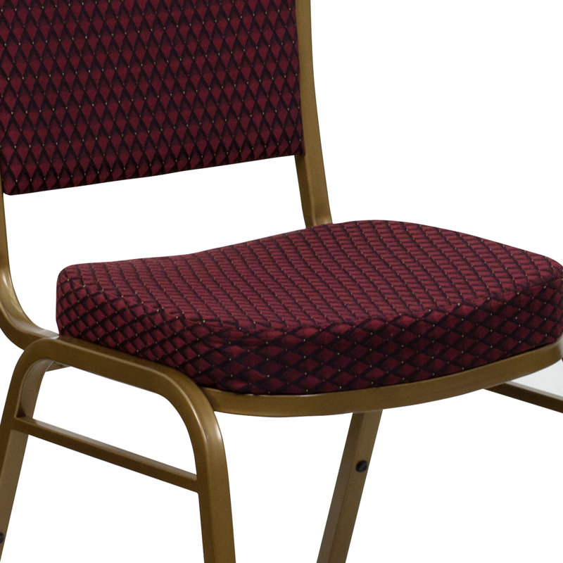 Chaise de banquet Ymir, Doré, Motif à pois bourgogne