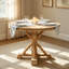 Table de salle à manger et de cuisine rustique ronde, 42 x 32 po, en bois naturel avec base balustre sculptée, style maison de campagne