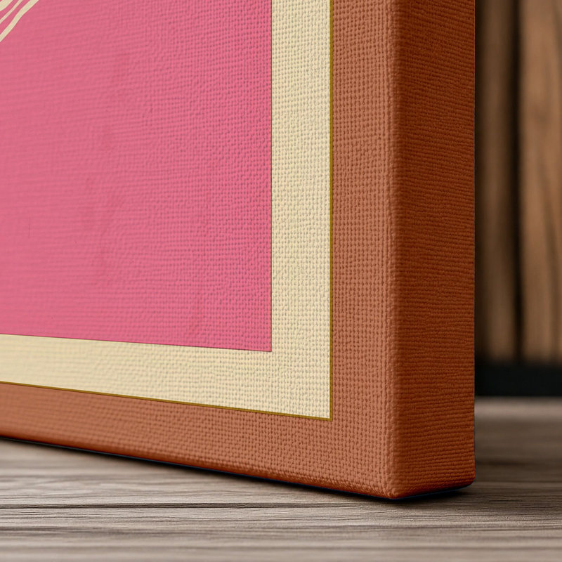 Pizza Pie Retro - Wrapped Canvas, 24x16 - 61.0 x 40.6 cm, Terracotta Border