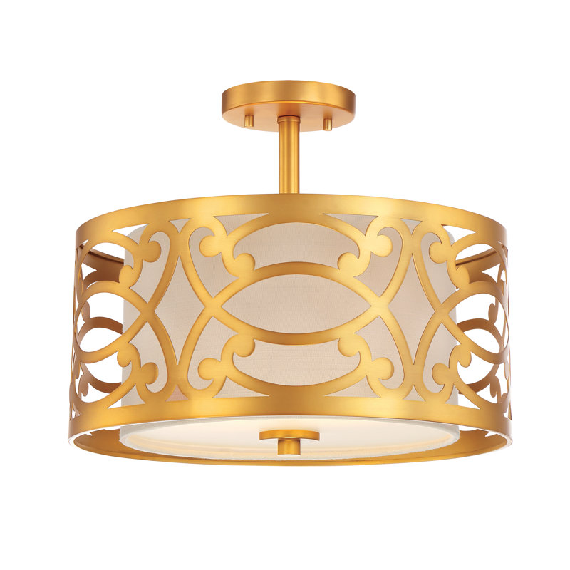Plafonnier cylindrique semi-encastré à 2 lumières Dzerun