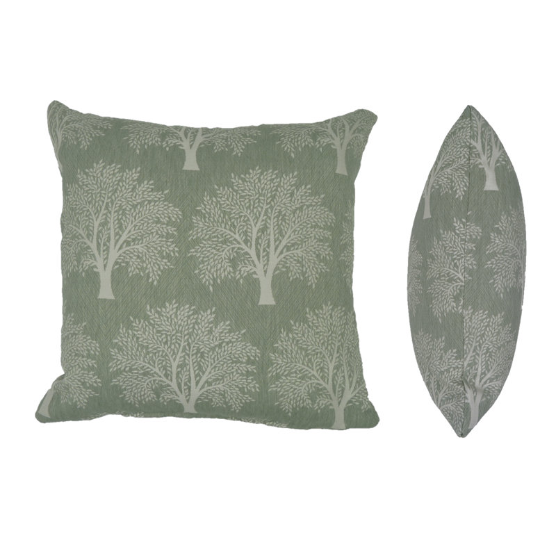 Orsi Floral Square Throw Pillow Cover, Seafoam