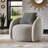 Doniphan Modern Boucle Accent Chair With Cloud-Like Curved Design And Furry Channel Pillow - Chair With Dark Gray Pillow-2084090808