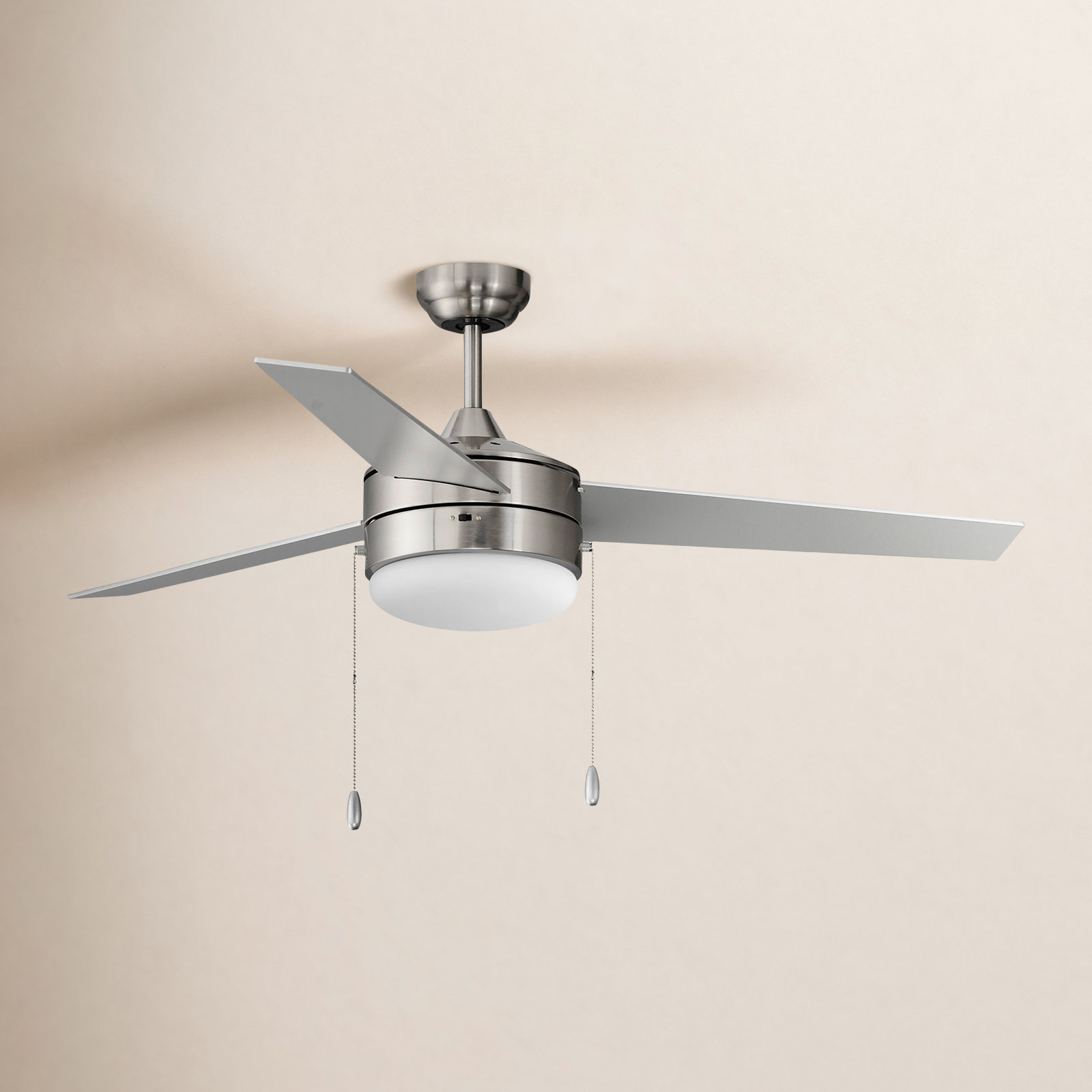 Zagreb 52'' 3 Blade Ceiling Fan with Light Kit, Silver