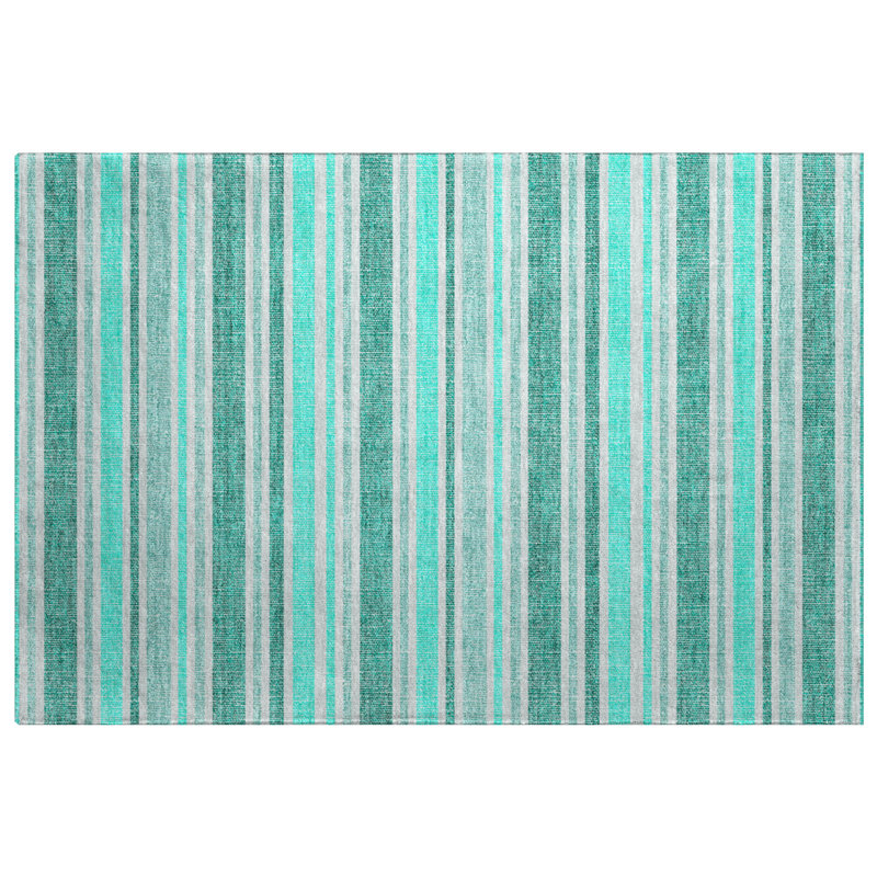 Tapis à poils longs de qualité supérieure lavable à la machine Dream ADS531, Turquoise, 2 pi 6 po x 3 pi 10 po