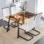 Table And Chair Set Large Modern Rectangular Table With Brown Glass Top Andmetal Legs It Is Equipped With Soft And Comtable PU Seats, Faux Leather Upholstered Seats, And Sturdy Metal Legs