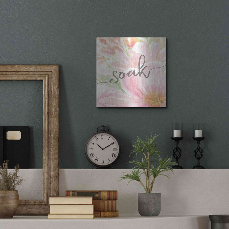 Art mural en métal Winston Porter «Floral Soak» par Cindy Jacobs, H 12 po x l 12 po