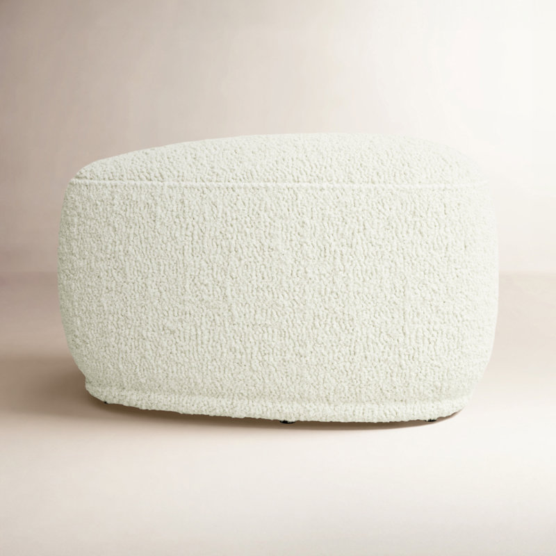 Repose-pieds triangulaire rembourré 26,5 po Adna, Tissu Sherpa crème Aries