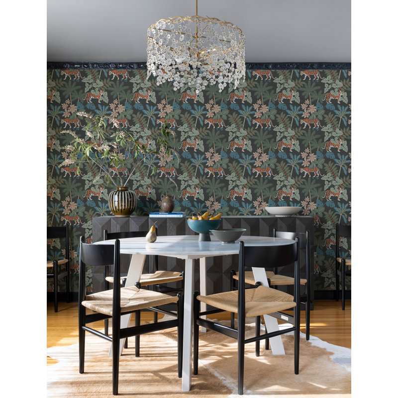 Caspian Jungle Prowl Wallpaper, Gray