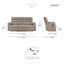 Ensemble de canapé de salon inclinable manuel en microfibre poli 3 pièces avec console centrale Ardyn-2053973172