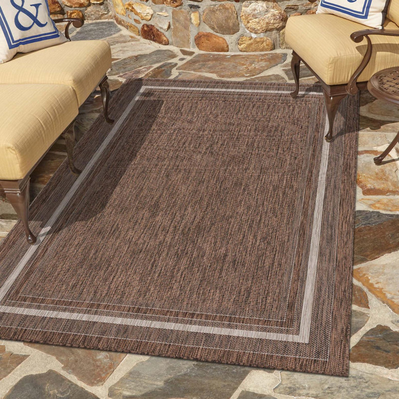 Tapis intérieur / extérieur Sevinc, Brown, Rectangle 9 pi x 12 pi
