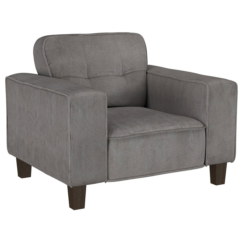 Fauteuil d'appoint capitonné Dana, Gris anthracite