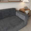 Canapé 3 places en mousse viscoélastique grise, assise profonde, velours côtelé, siège confortable, tissu respirant