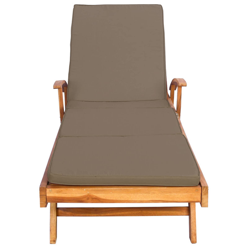 195cm Long Teak Sun Lounger, Gray