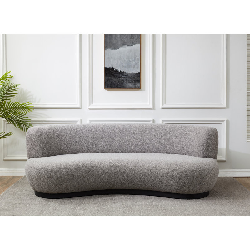 Portsmouth 90'' Upholstered Sofa, Light Grey Boucle