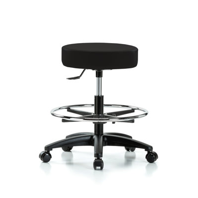 PERCH Single Lever Swivel Stool with Foot Ring | Medium Bench Height 20.5-28" by Perch Chairs & Stools