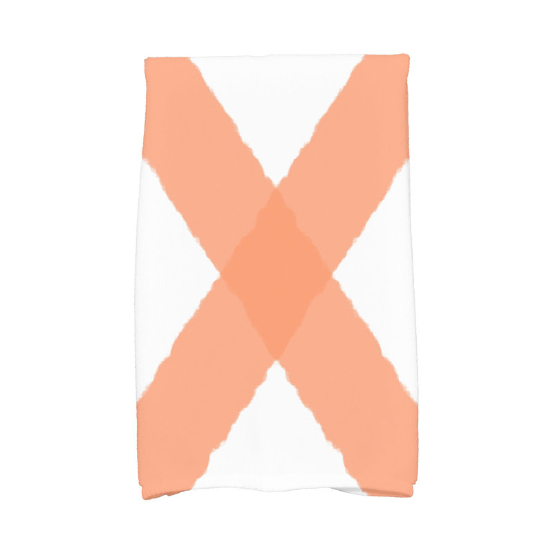 Serviette de bain à imprimé géométrique Aksel, Orange