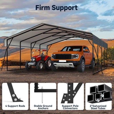 L14014 Boîte de rechange pour abri d'auto en métal no. 3 pièces seulement, carport non complet
