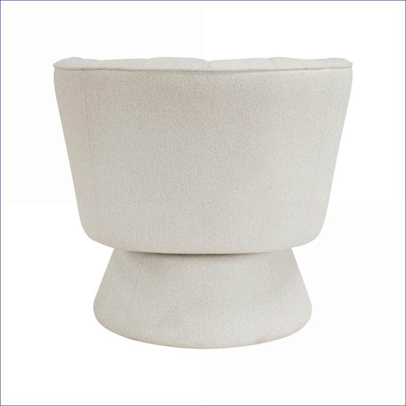 Fauteuil d'appoint pivotant moderne pour adultes Beige Boucle, Blanc