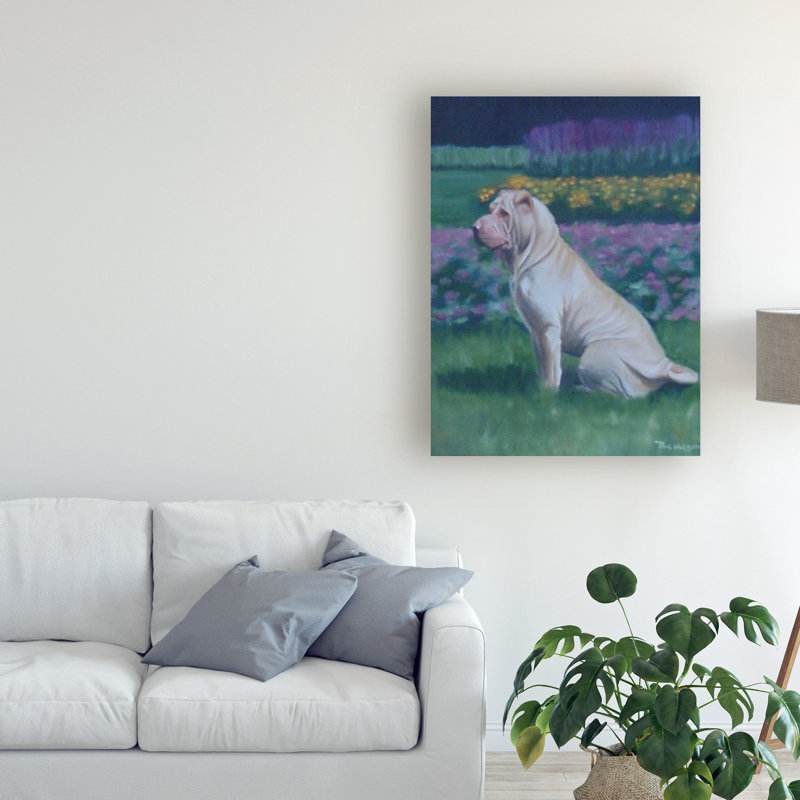 « dog pet », reproduction de peinture à l’acrylique sur toile tendue, H 19 po x l 14 po x P 2 po