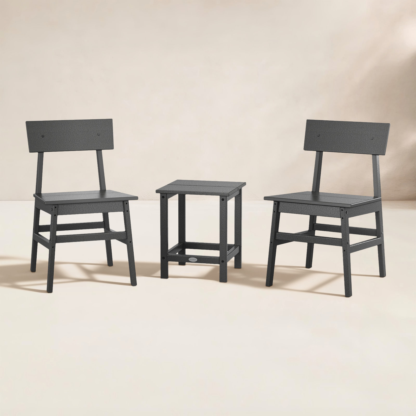 POLYWOOD® 2-Person Patio Seating Group, Black
