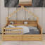 Lits plateforme en bois pleine grandeur avec DEL, tablettes, tiroirs et garde-corps-1106883514