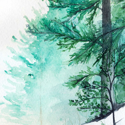 «Forest Pine Landscape» par Silmairel, peinture sur toile tendue