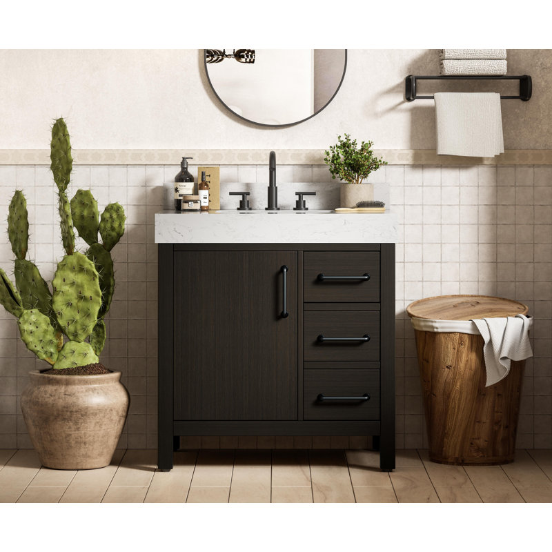 Meuble-lavabo simple 32 po_Traditional_VF60632-BS, Brun moka