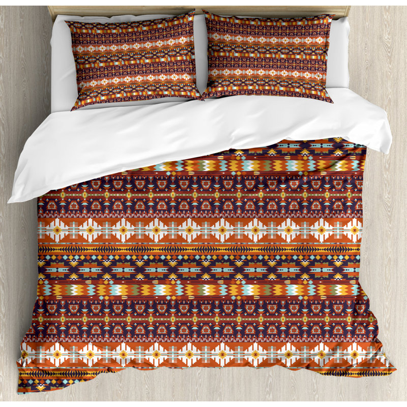 Rustic Polyester Duvet Cover, King Duvet Cover + 2 Shams