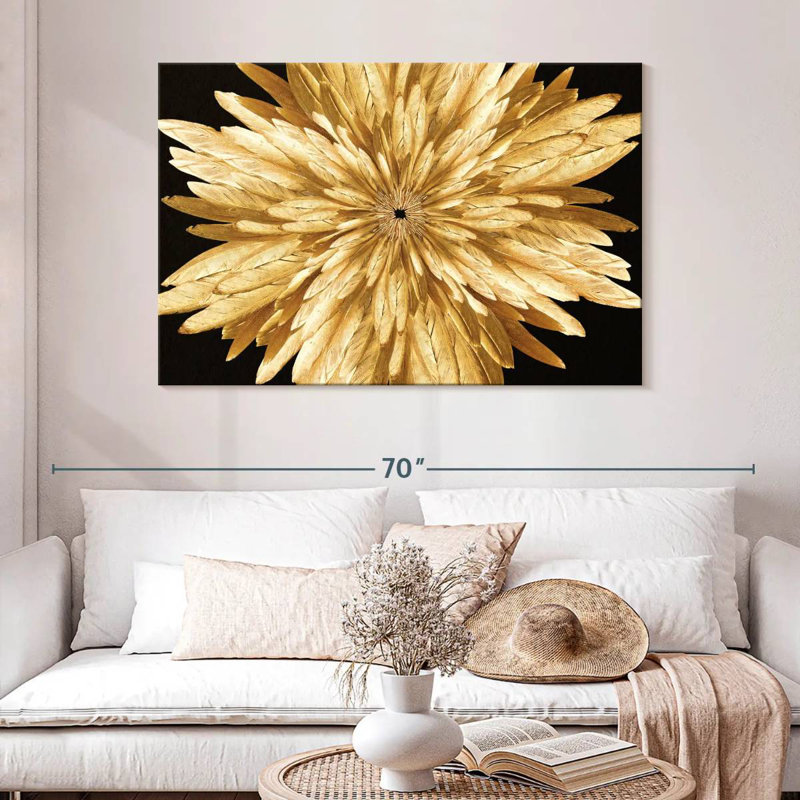 Kerner Gold Feathers Florette, 32" H x 48" W