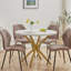 Adorna Round Solid Wood Top Metal Base Dining Table-510901474