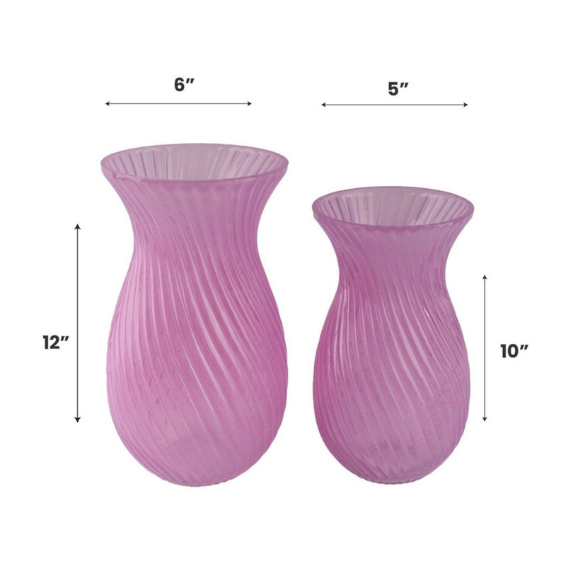 Vase de table en verre Devarion, Mauve