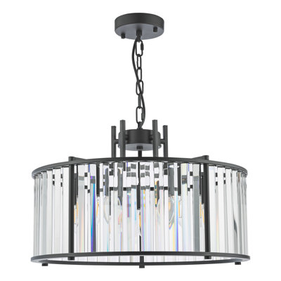 Azaia 5 - Light Satin Black Drum Pendant