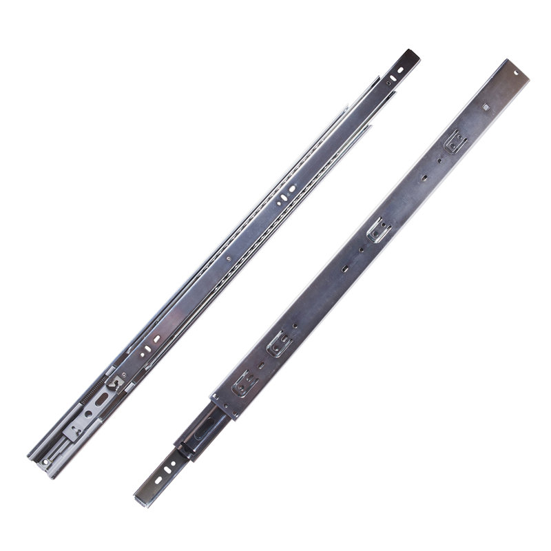 Glissières de tiroir à fermeture en douceur à montage latéral de 12 po - pleine extension, capacité de 100 lb, finition cadmium 