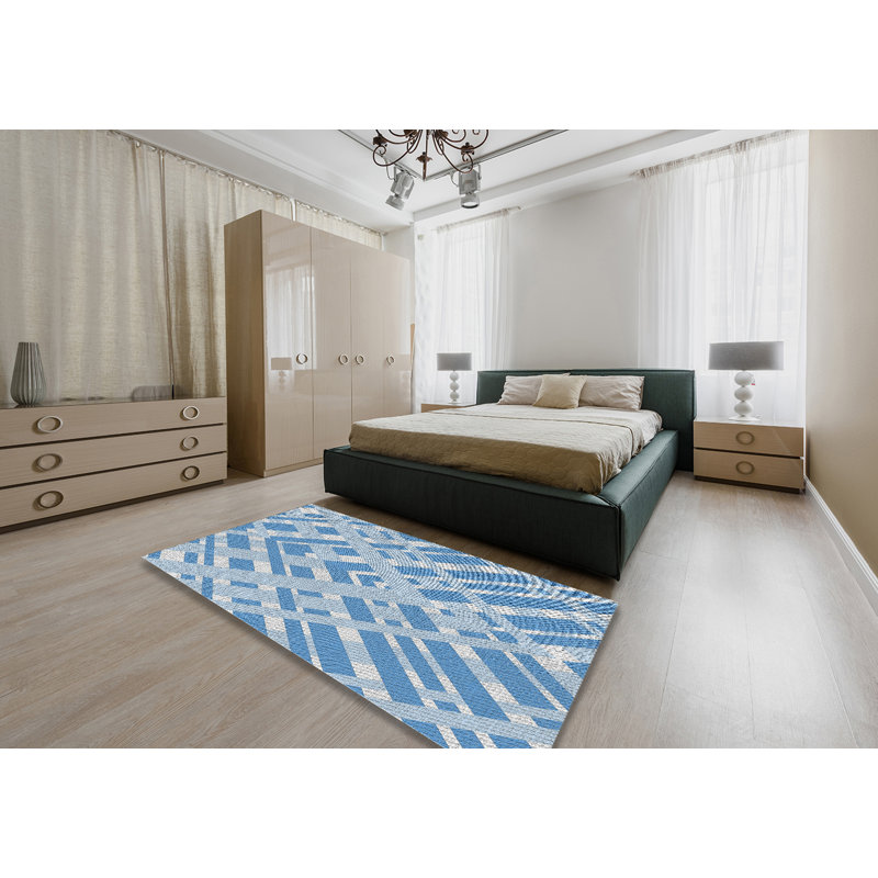 Tapis décoratif géométrique à motif géométrique noueux, Rectangle 5 pi x 7 pi