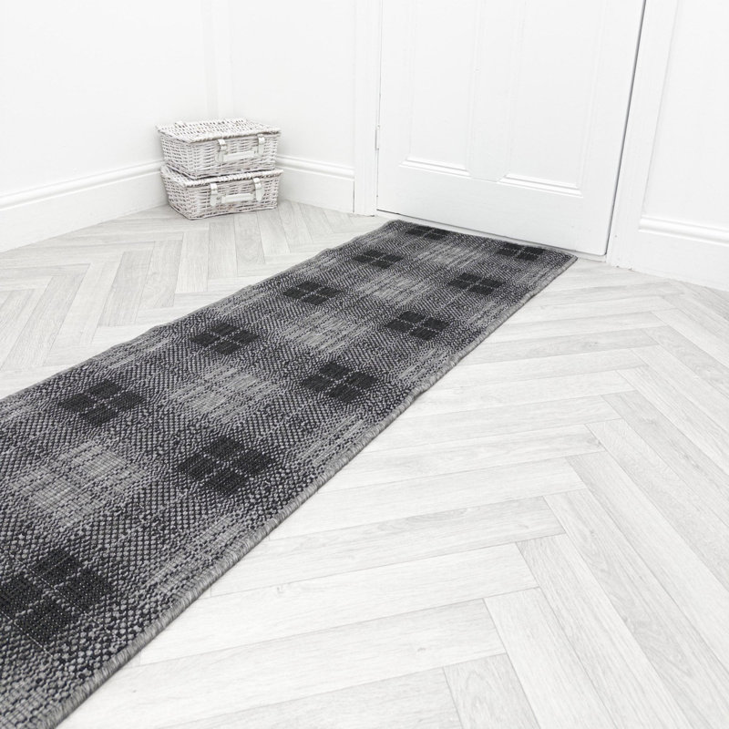 Runner Plaid Flatweave Area Rug, Runner 60 x 210 cm