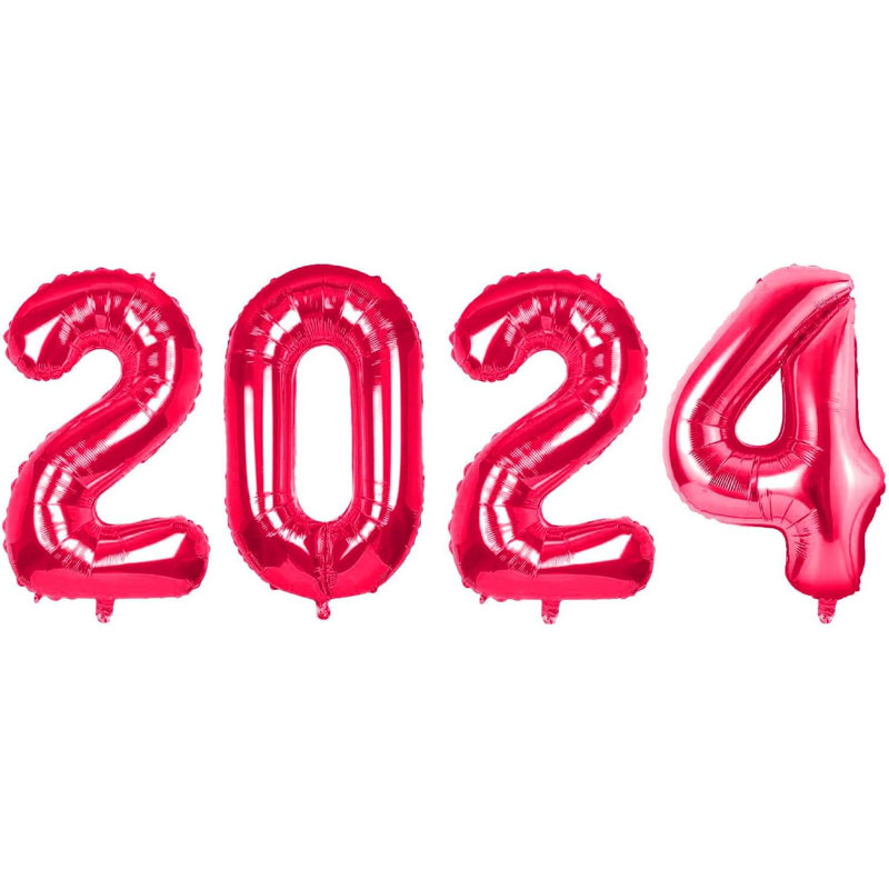 Accessoires de célébration de ballons en mylar 40 pouces PMU Graduation 2024 (4 / pqt) Pqt / 1, Rouge rubis