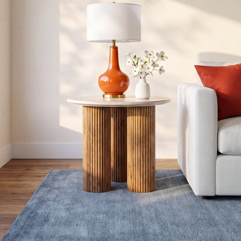 Dewy - Modern Marble Round End Table