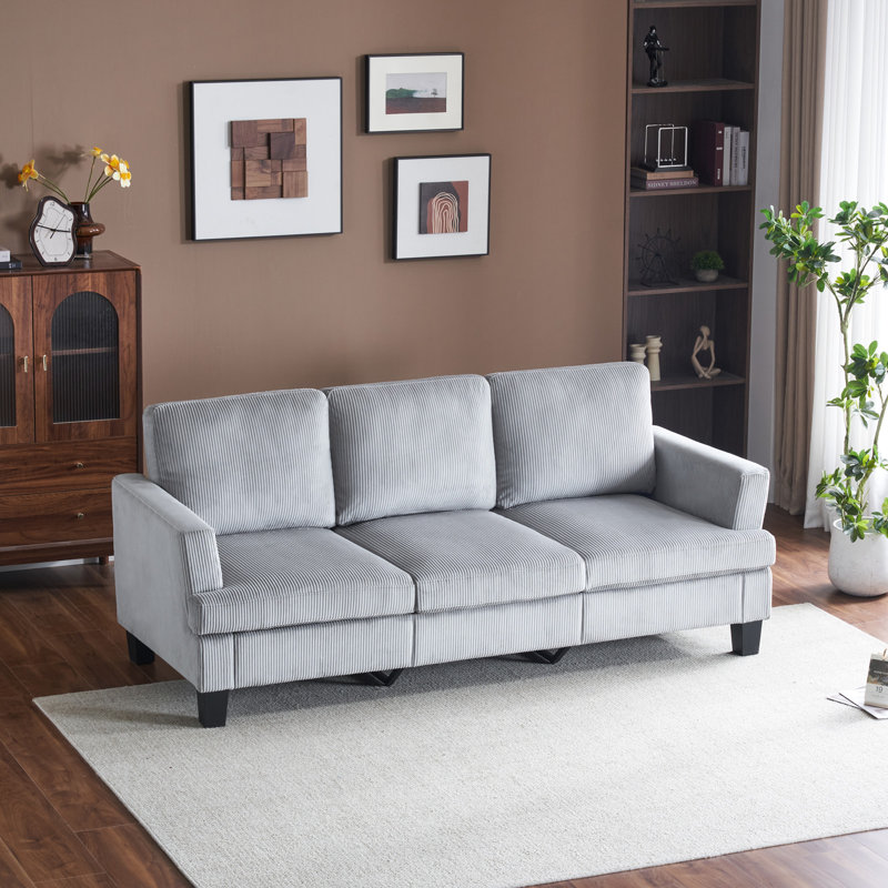 84'' Upholstered Sofa, Gray