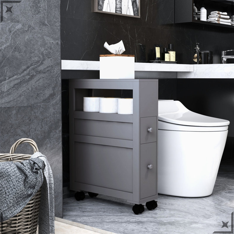 Armoire de rangement roulante grise de 6,25 po avec tablette et tiroirs pour -